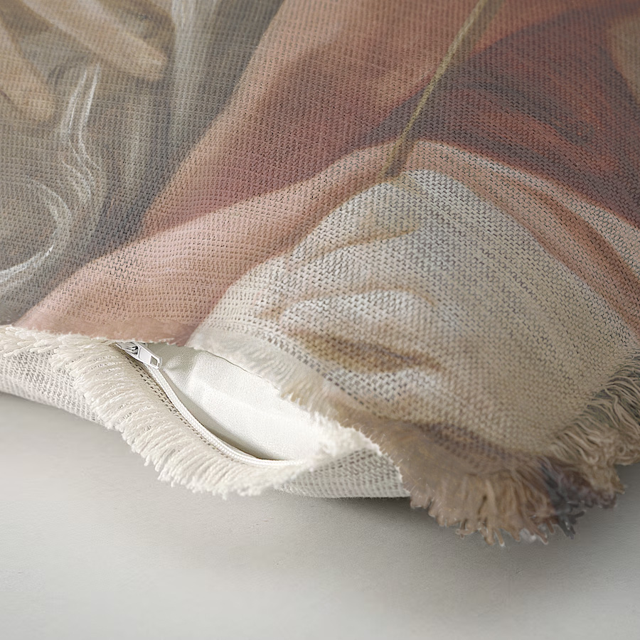 "Elizabeth of York" 50cm x 50cm Fringed Cotton/Poly Cushion Cover