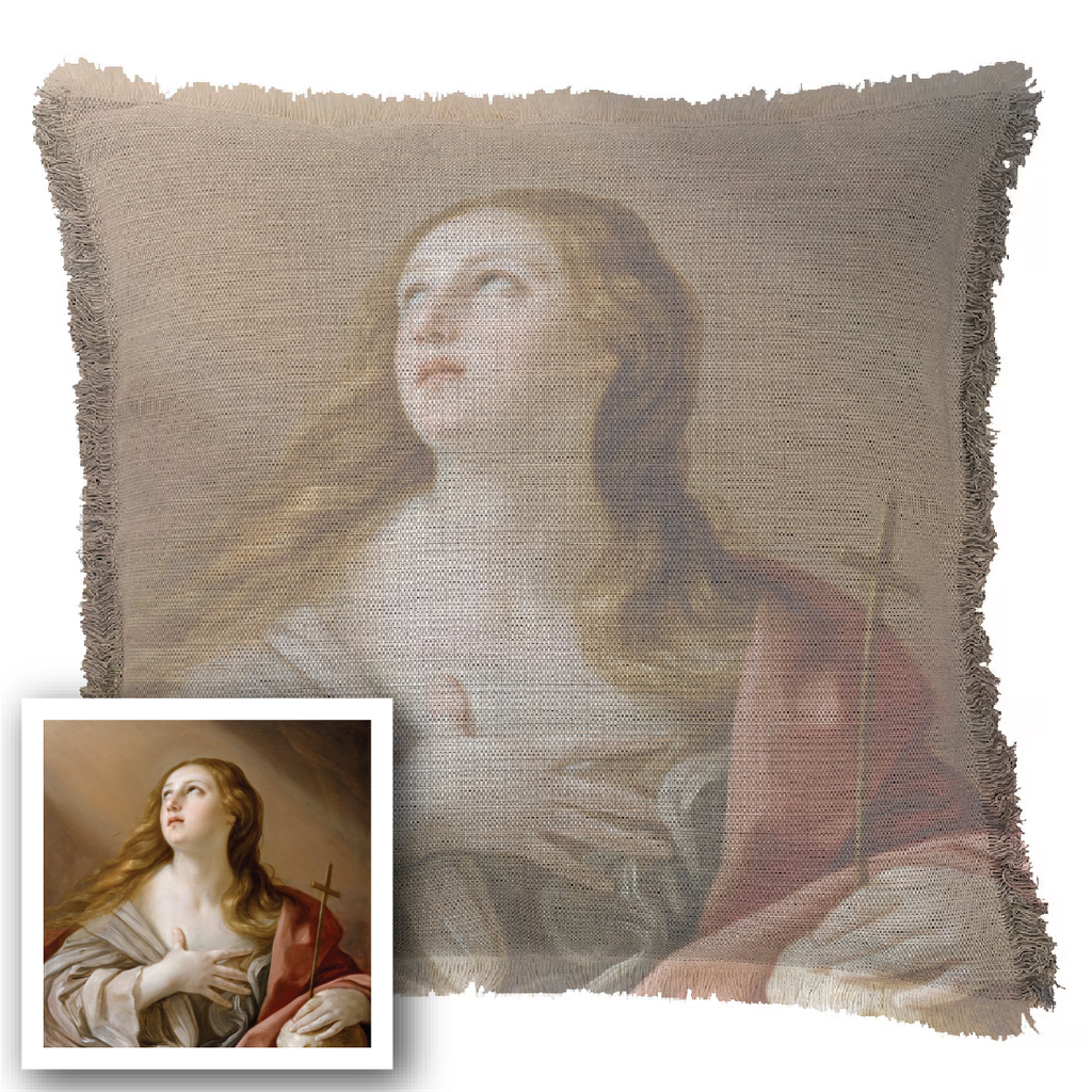"Elizabeth of York" 50cm x 50cm Fringed Cotton/Poly Cushion Cover