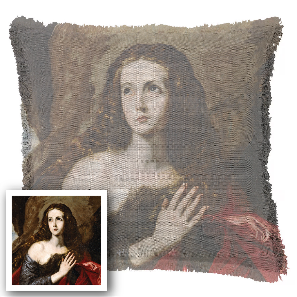 "Elizabeth of York" 50cm x 50cm Fringed Cotton/Poly Cushion Cover