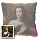 "Elizabeth of York" 50cm x 50cm Fringed Cotton/Poly Cushion Cover