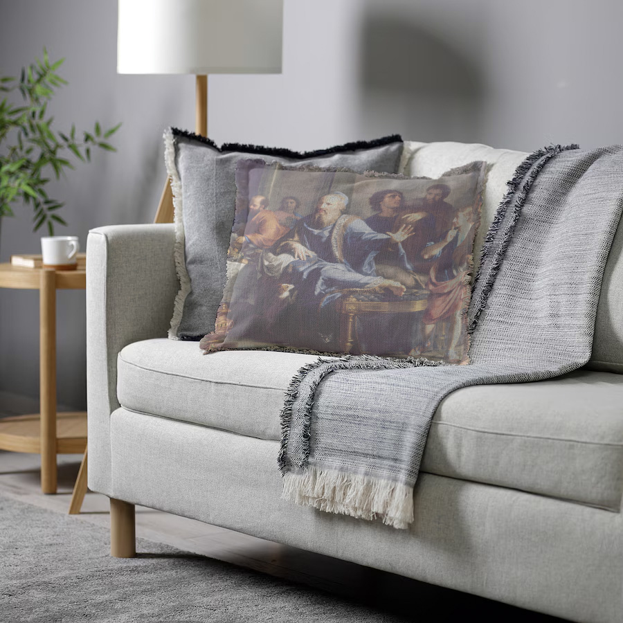 "Elizabeth of York" 50cm x 50cm Fringed Cotton/Poly Cushion Cover