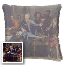 "Elizabeth of York" 50cm x 50cm Fringed Cotton/Poly Cushion Cover
