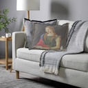 "Elizabeth of York" 50cm x 50cm Fringed Cotton/Poly Cushion Cover