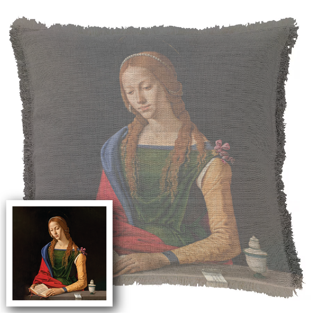 "Elizabeth of York" 50cm x 50cm Fringed Cotton/Poly Cushion Cover