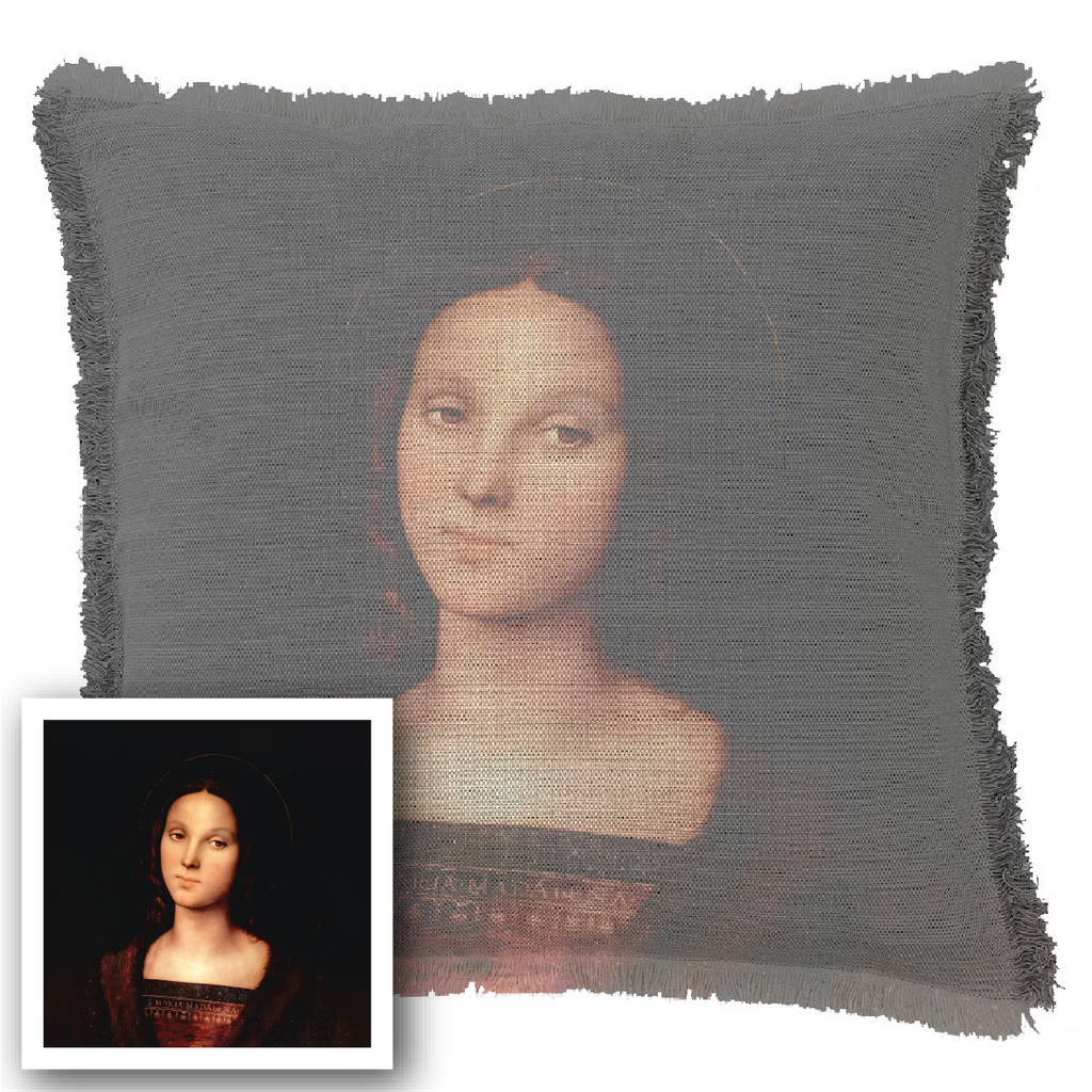"Elizabeth of York" 50cm x 50cm Fringed Cotton/Poly Cushion Cover
