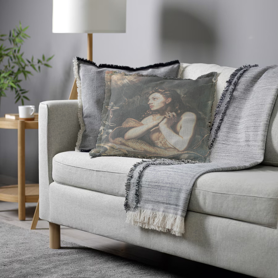 "Elizabeth of York" 50cm x 50cm Fringed Cotton/Poly Cushion Cover