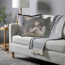 "Elizabeth of York" 50cm x 50cm Fringed Cotton/Poly Cushion Cover