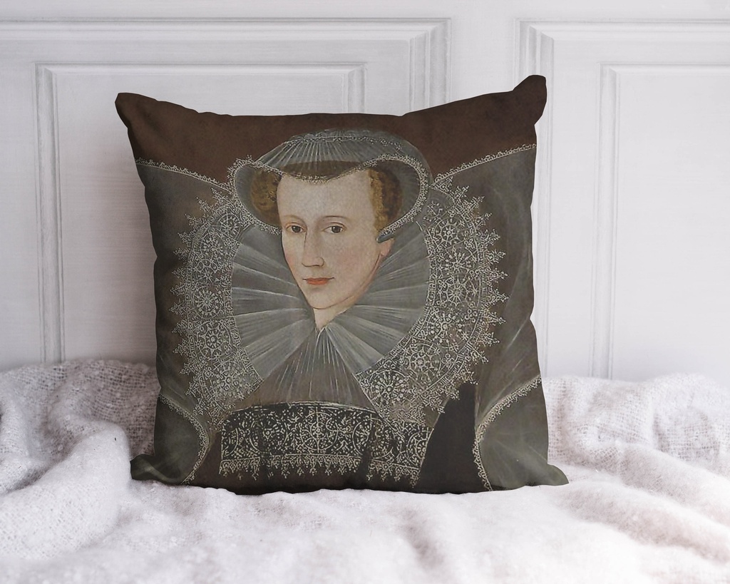 "Mary Queen of Scots (Detail)" 40cm x 40cm Faux Leather Cushion Cover