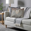 "Elizabeth of York" 50cm x 50cm Fringed Cotton/Poly Cushion Cover