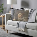 "Elizabeth of York" 50cm x 50cm Fringed Cotton/Poly Cushion Cover