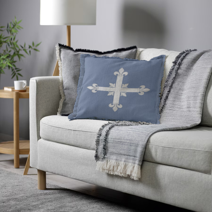 "Elizabeth of York" 50cm x 50cm Fringed Cotton/Poly Cushion Cover