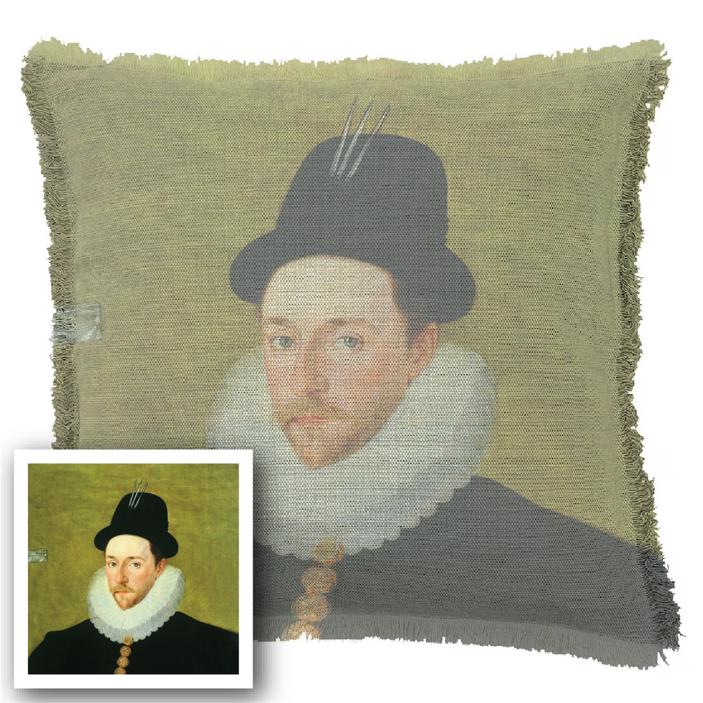 "Elizabeth of York" 50cm x 50cm Fringed Cotton/Poly Cushion Cover