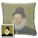 "Elizabeth of York" 50cm x 50cm Fringed Cotton/Poly Cushion Cover