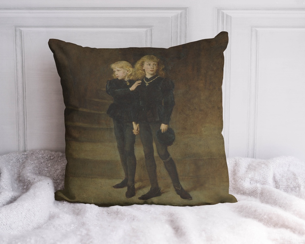 "Princes in the Tower" 40cm x 40cm Faux Leather Cushion Cover