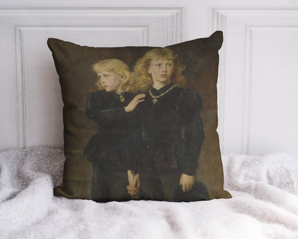"Princes in the Tower Detail" 40cm x 40cm Faux Leather Cushion Cover