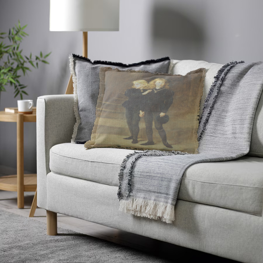"Elizabeth of York" 50cm x 50cm Fringed Cotton/Poly Cushion Cover