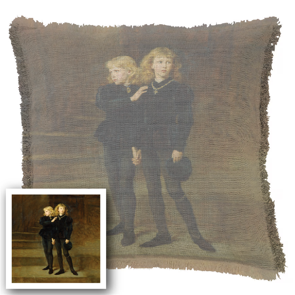 "Elizabeth of York" 50cm x 50cm Fringed Cotton/Poly Cushion Cover