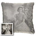 "Elizabeth of York" 50cm x 50cm Fringed Cotton/Poly Cushion Cover