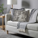 "Elizabeth of York" 50cm x 50cm Fringed Cotton/Poly Cushion Cover