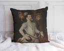 "Robert Dudley" 40cm x 40cm Faux Leather Cushion Cover