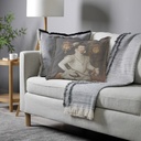 "Elizabeth of York" 50cm x 50cm Fringed Cotton/Poly Cushion Cover