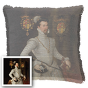 "Elizabeth of York" 50cm x 50cm Fringed Cotton/Poly Cushion Cover