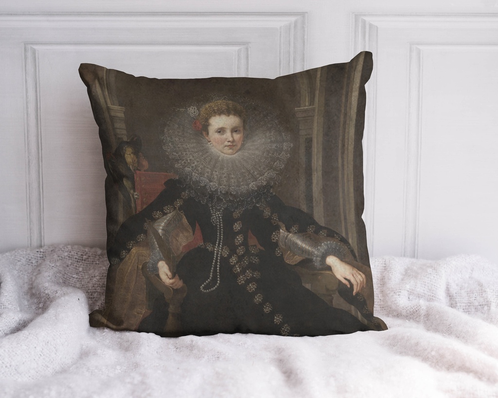"Rubens, Veronica Spinola" 40cm x 40cm Faux Leather Cushion Cover 