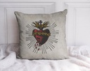 "Sacred Heart" 40cm x 40cm Faux Leather Cushion Cover