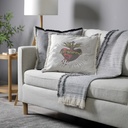 "Elizabeth of York" 50cm x 50cm Fringed Cotton/Poly Cushion Cover