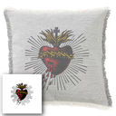 "Elizabeth of York" 50cm x 50cm Fringed Cotton/Poly Cushion Cover