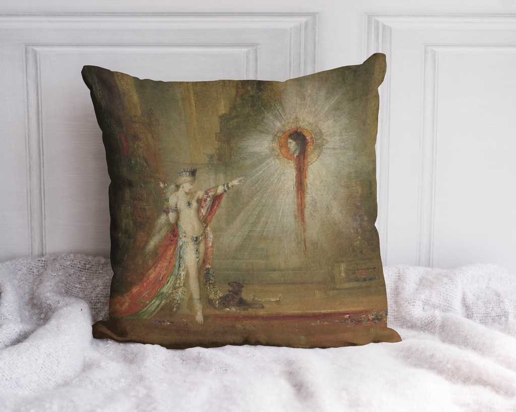 "Salome L'Apparition by Gustave Moreau" 40cm x 40cm Faux Leather Cushion Cover