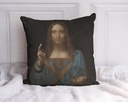 "Salvator Mundi" by Leonardo da Vinci 40cm x 40cm Faux Leather Cushion Cover