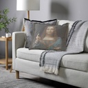 "Elizabeth of York" 50cm x 50cm Fringed Cotton/Poly Cushion Cover