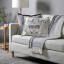 "Elizabeth of York" 50cm x 50cm Fringed Cotton/Poly Cushion Cover