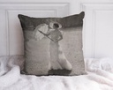 "The Queen Mother in the Garden" 40cm x 40cm Faux Leather Cushion Cover