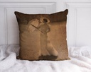 "The Queen Mother in the Garden" 40cm x 40cm Faux Leather Cushion Cover