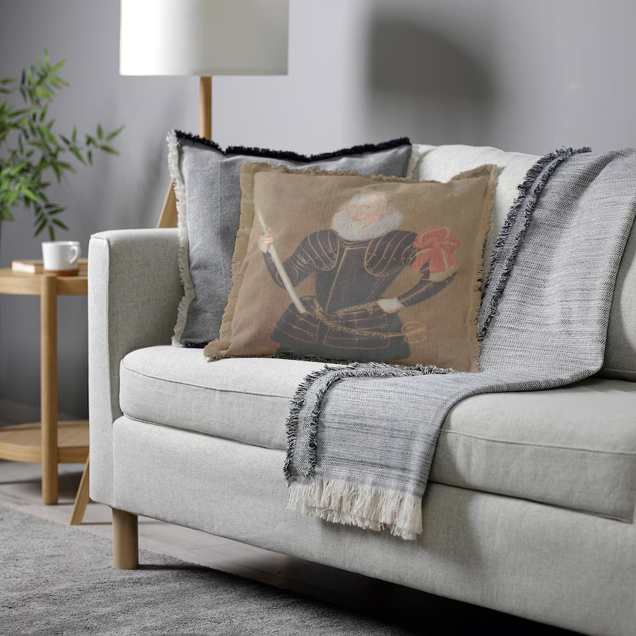 "Elizabeth of York" 50cm x 50cm Fringed Cotton/Poly Cushion Cover