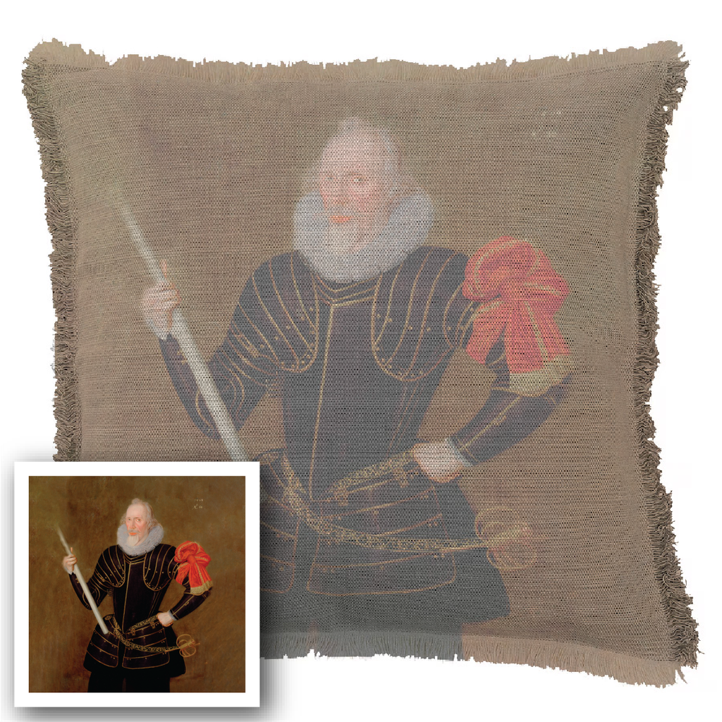 "Elizabeth of York" 50cm x 50cm Fringed Cotton/Poly Cushion Cover