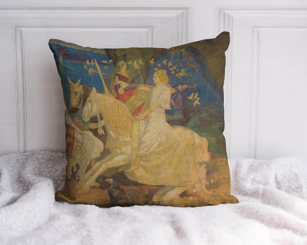 "Tuatha Dé Danann (Right)" 40cm x 40cm Faux Leather Cushion Cover