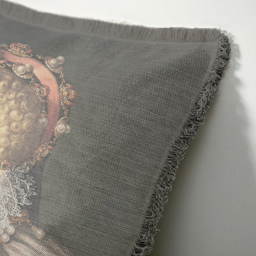 "Agnes Sorel as the Madonna" 50cm x 50cm Fringed Cotton/Poly Cushion Cover