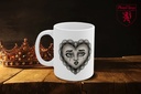 "Doily Faces - Sepia" Mug