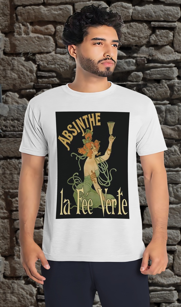 "Absinthe La Fee Verte" T-Shirt Unisex (Small, White)
