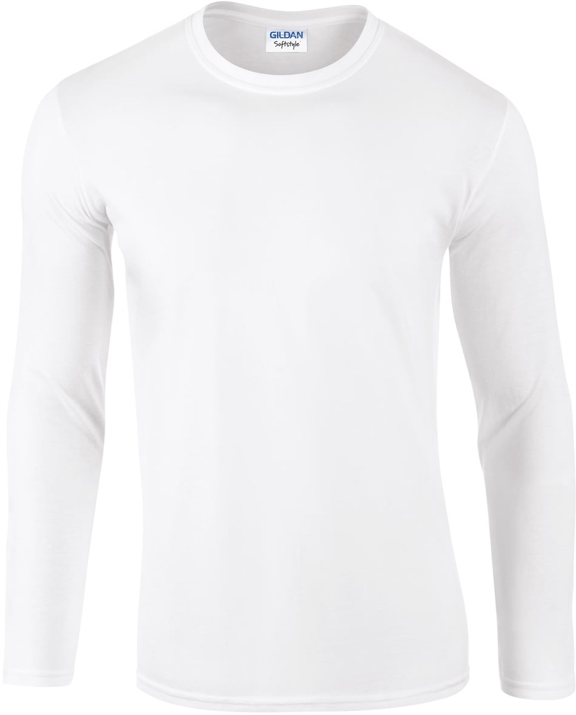 Adult Softstyle Long Sleeve Tee (Small, White)