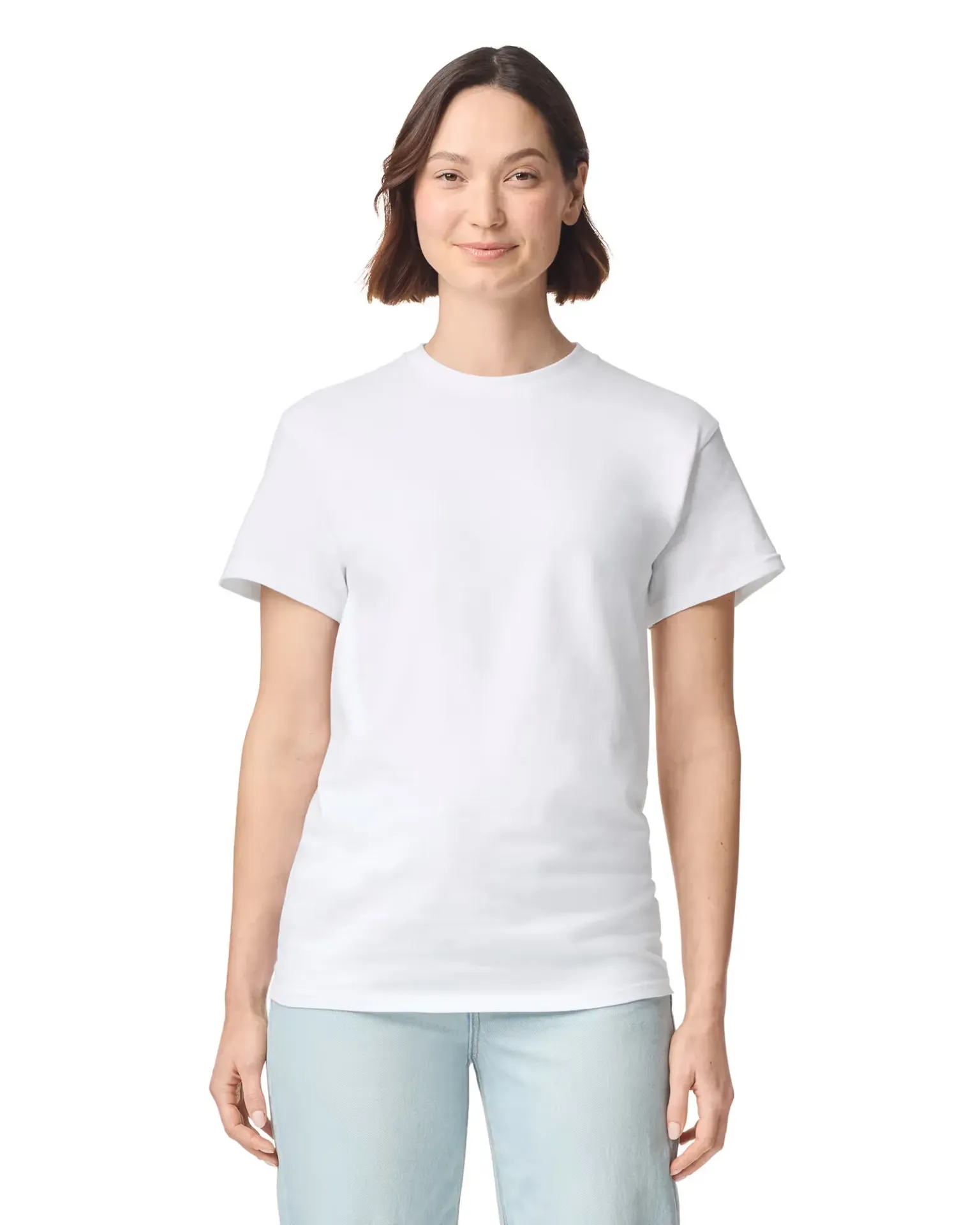 Gildan Ultra Cotton Tee - Mens Round Neck (Small, White)