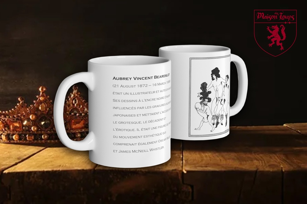 "The Lacedaemonian Ambassadors (1896)" by Aubrey Beardsley Mug (White)