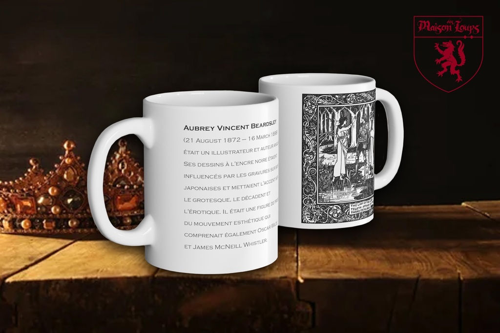 "Lady of the Lake from Morte d'Arthur (1893)" by Aubrey Beardsley Mug (White)