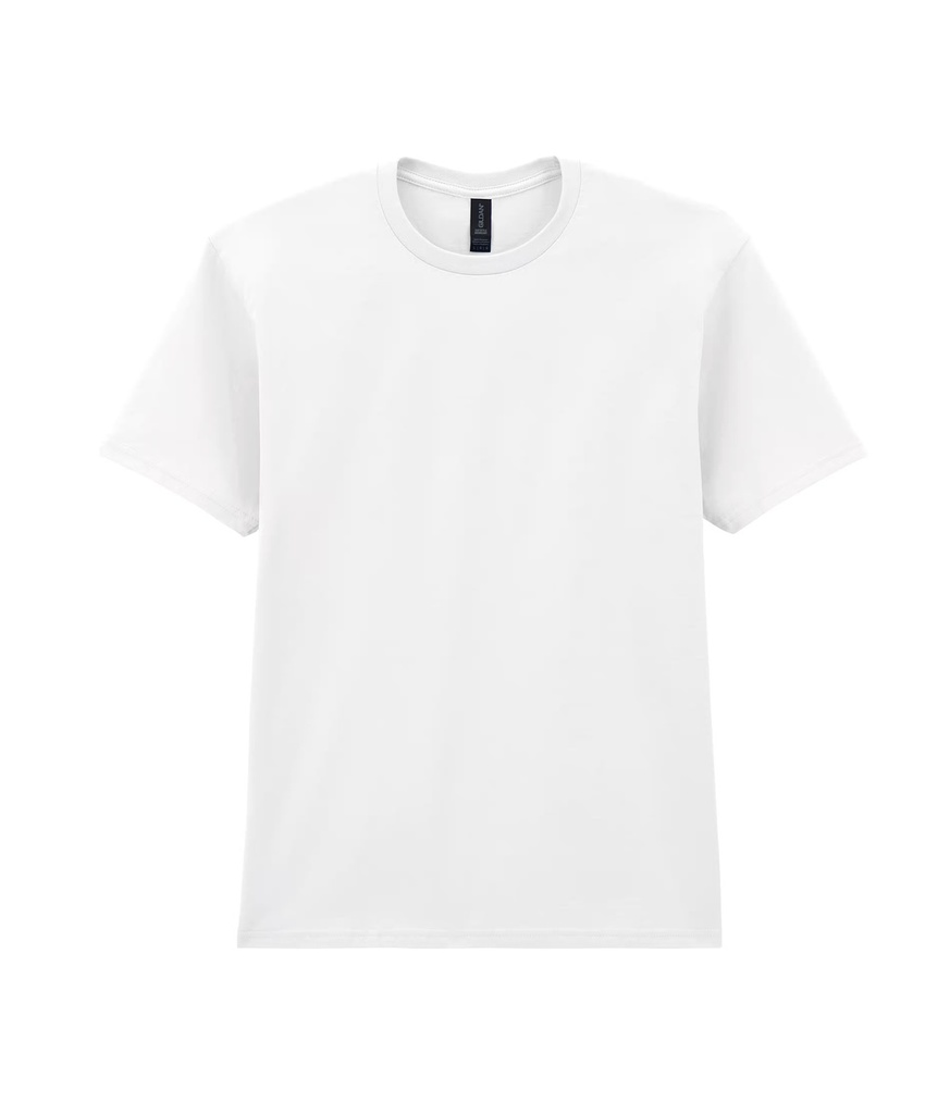 Gildan SoftStyle Midweight Cotton Tee - Mens Round Collar (Small, White)
