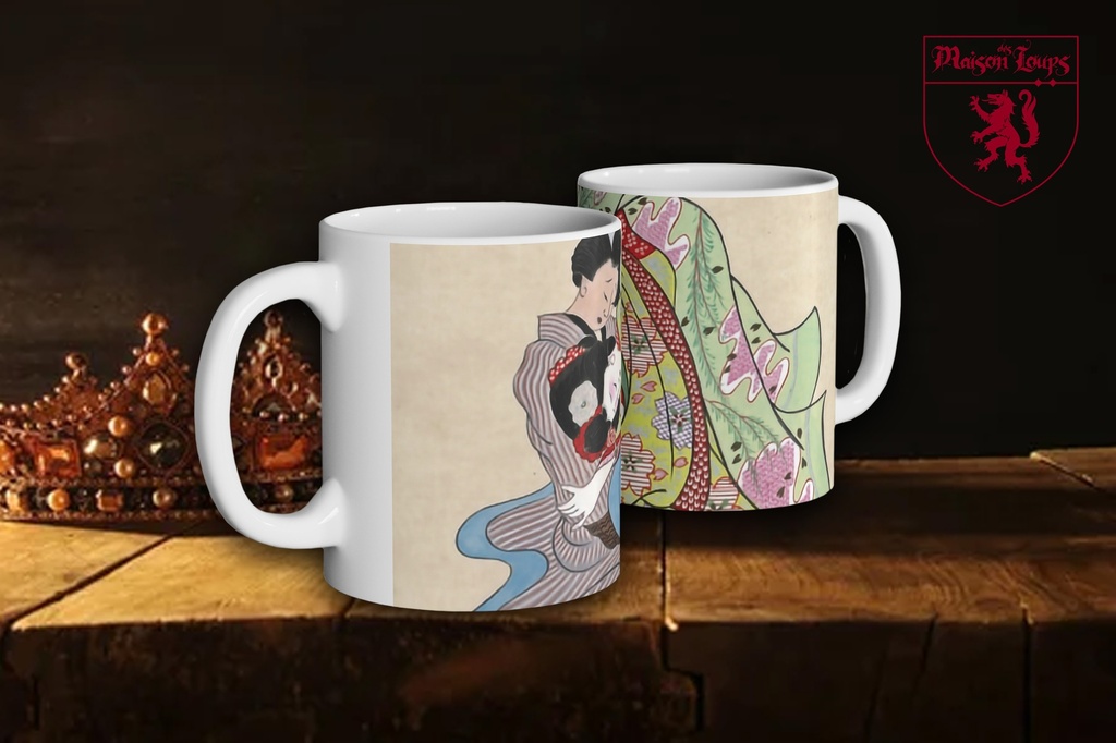 "Edo Period Shunga Pillow Book 01" Mug (White)