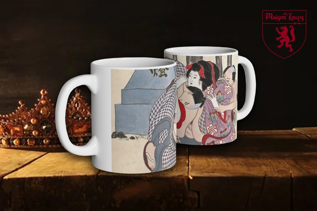 "Edo Period Shunga Pillow Book 06" Mug (White)
