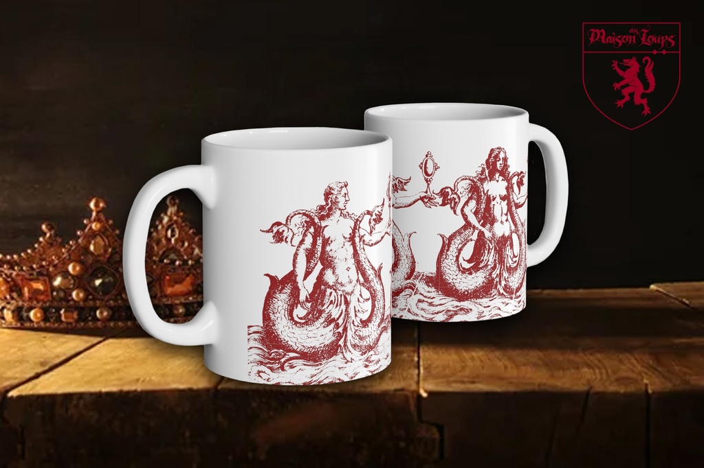 "Siren Mermaids - Red" Mug (White)